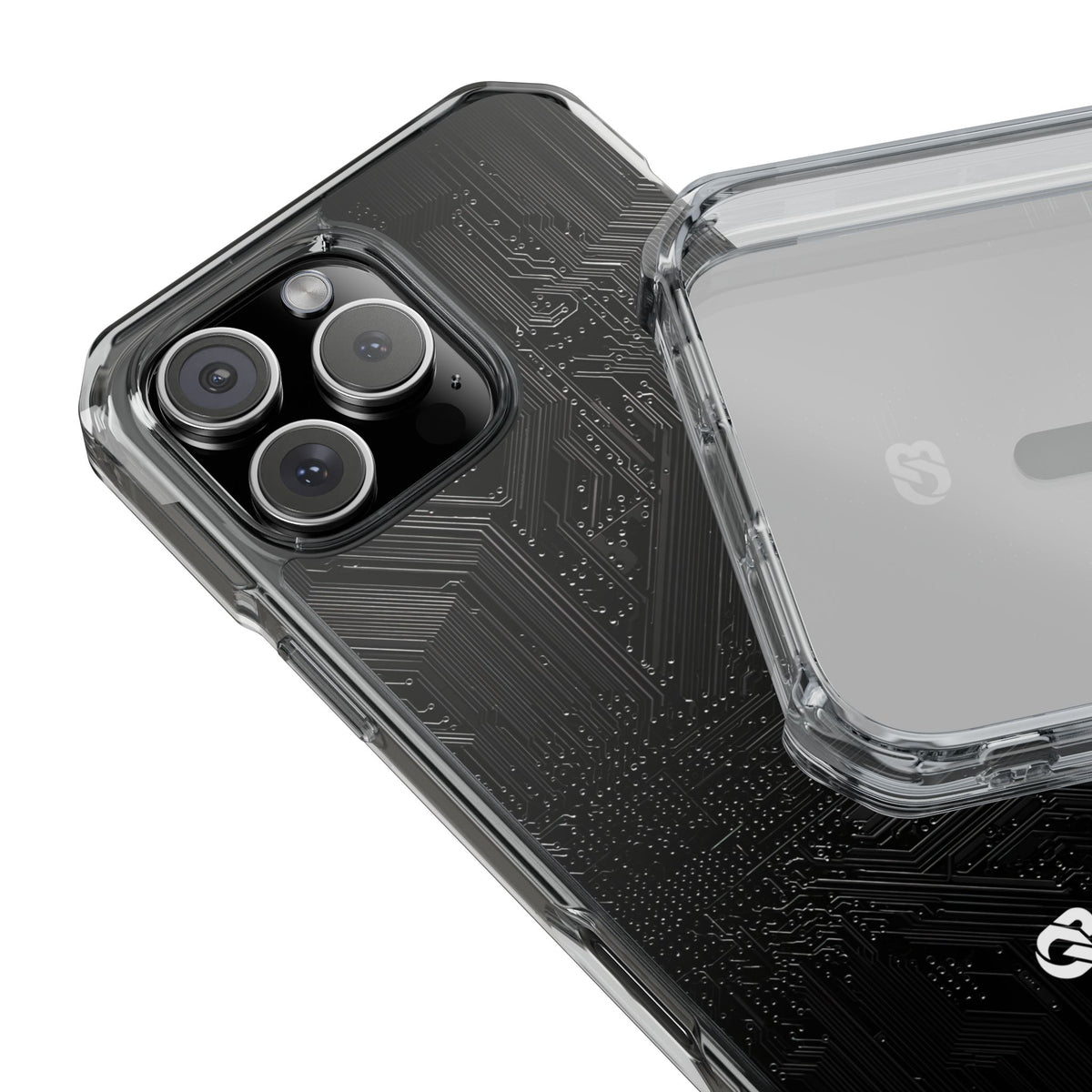 Obsidian Circuitry · Clear Impact Magnetic Phone Case for iPhone ·  Black