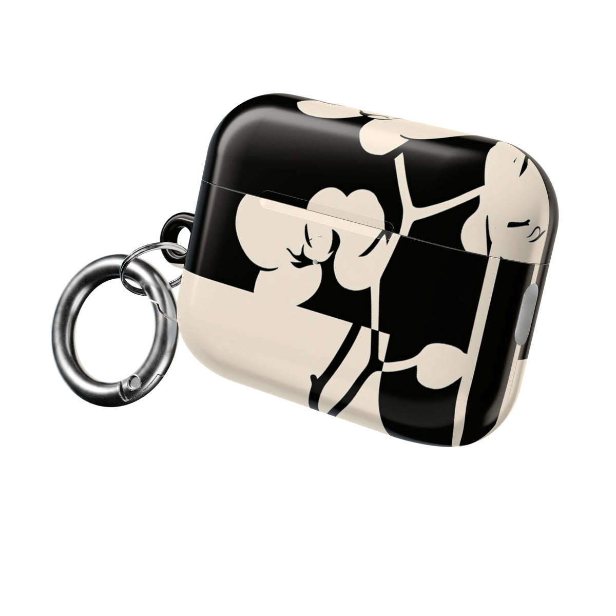 Geometric Orchid Bloom · Hard Case for AirPods & AirPods Pro · Black
