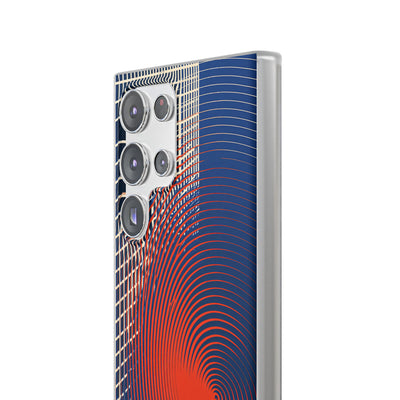 Blue Lite Phone Case for Samsung - Orange Orbit Grid