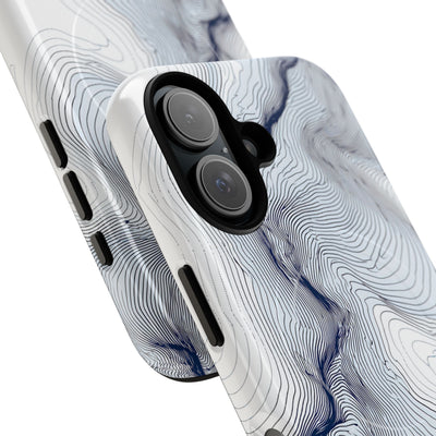 White Tough 2.0 Magsafe Phone Case for iPhone - Nordic Ridge Topo