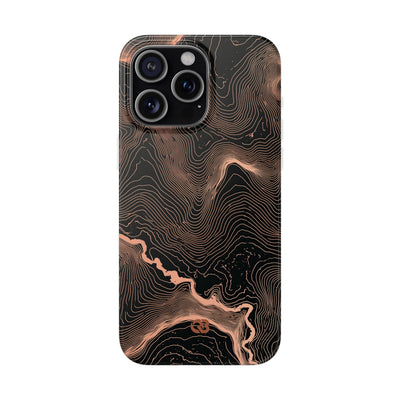 Orange Lite Phone Case for iPhone - Salmon Ridge Topo