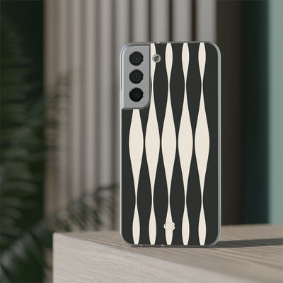 Black Lite Phone Case for Samsung - Ivory Spindle Grid