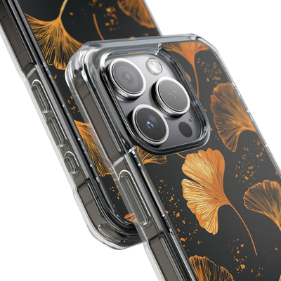 Gilded Ginkgo · Clear Impact Magnetic Phone Case for iPhone · Gold
