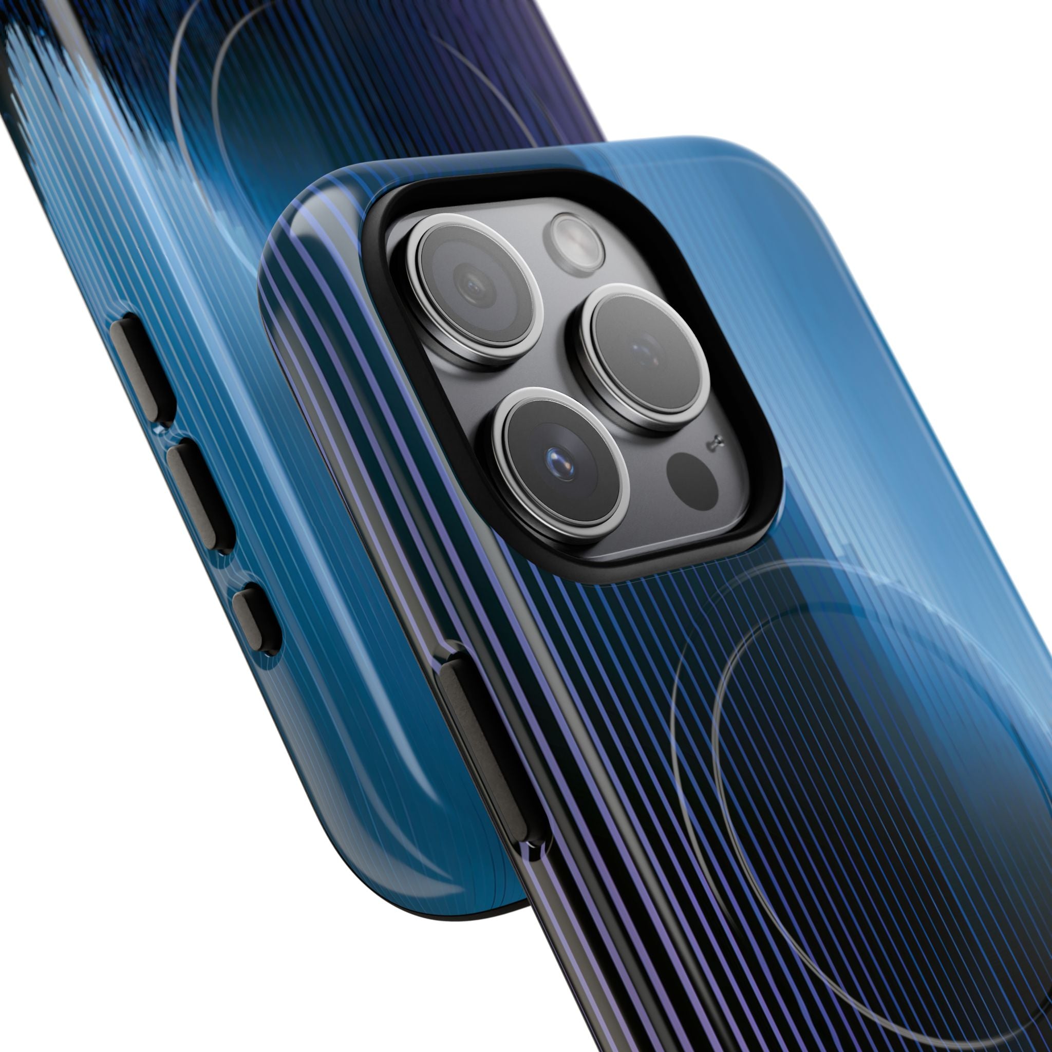 Blue Tough 2.0 Magsafe Phone Case for iPhone - Indigo Distortion Wave