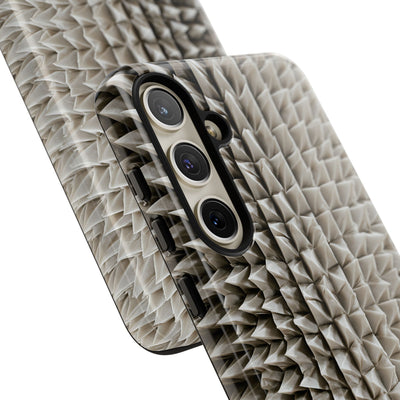 Beige Tough Phone Case for Samsung - Bone Spiked Grid