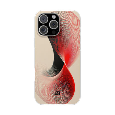 Red Lite Phone Case for iPhone - Crimson Grid Vortex