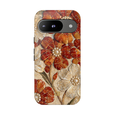 Carnelian Pearl Bloom · Tough Phone Case for Pixel ·  Orange