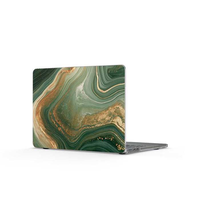Jade Suminagashi · Clear Hard Case for MacBook · Green