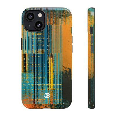 Cyber Glitch Stream · Tough Phone Case for iPhone · Teal