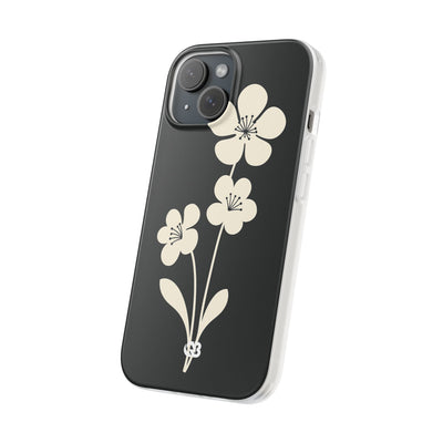 Black Lite Phone Case for iPhone - Obsidian Cream Bloom