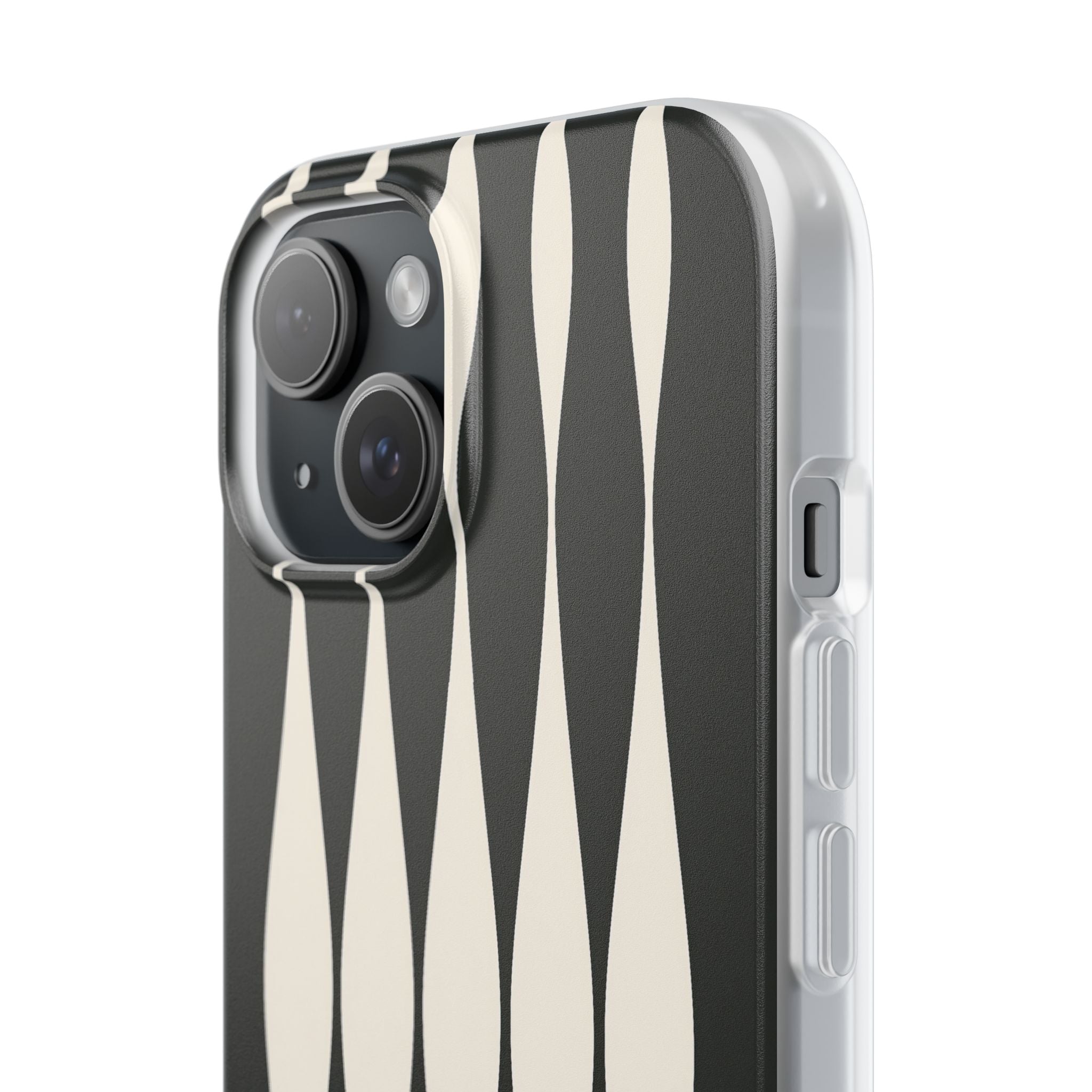 Black Lite Phone Case for iPhone - Ivory Spindle Grid