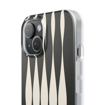 Black Lite Phone Case for iPhone - Ivory Spindle Grid