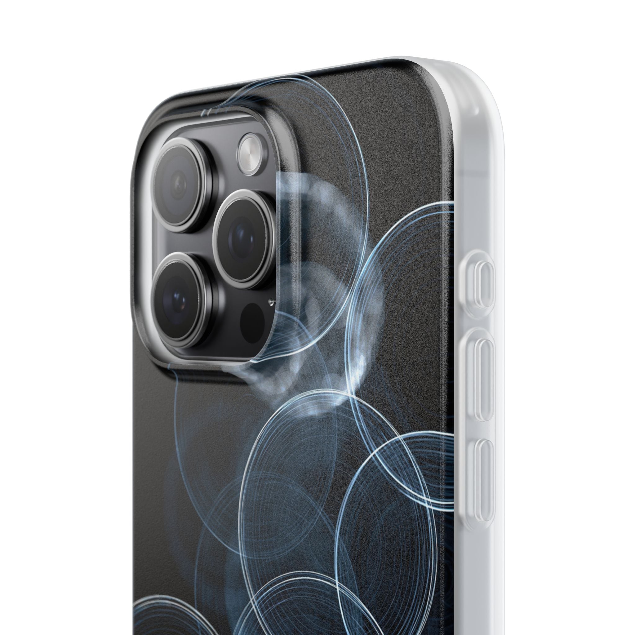 Blue Lite Phone Case for iPhone - Cyan Pulse Ripple