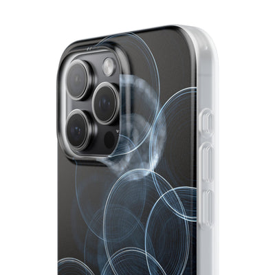 Blue Lite Phone Case for iPhone - Cyan Pulse Ripple