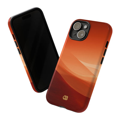 Orange Tough Phone Case for iPhone - Crimson Dune Gradient