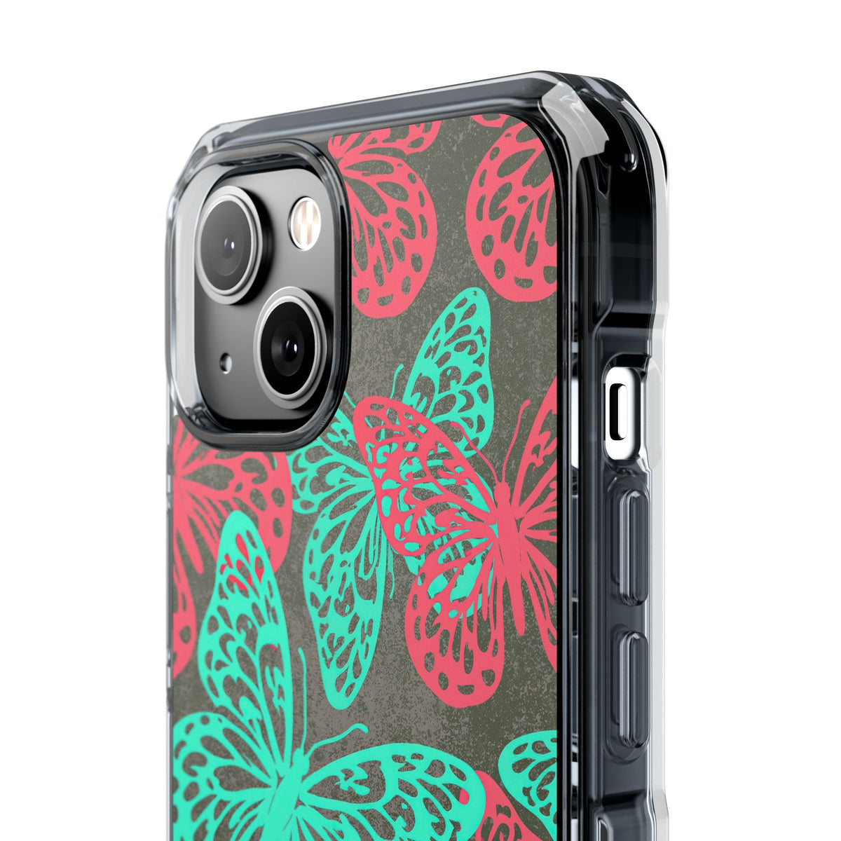 Electric Papillon · Clear Impact Magnetic Phone Case for iPhone · Pink