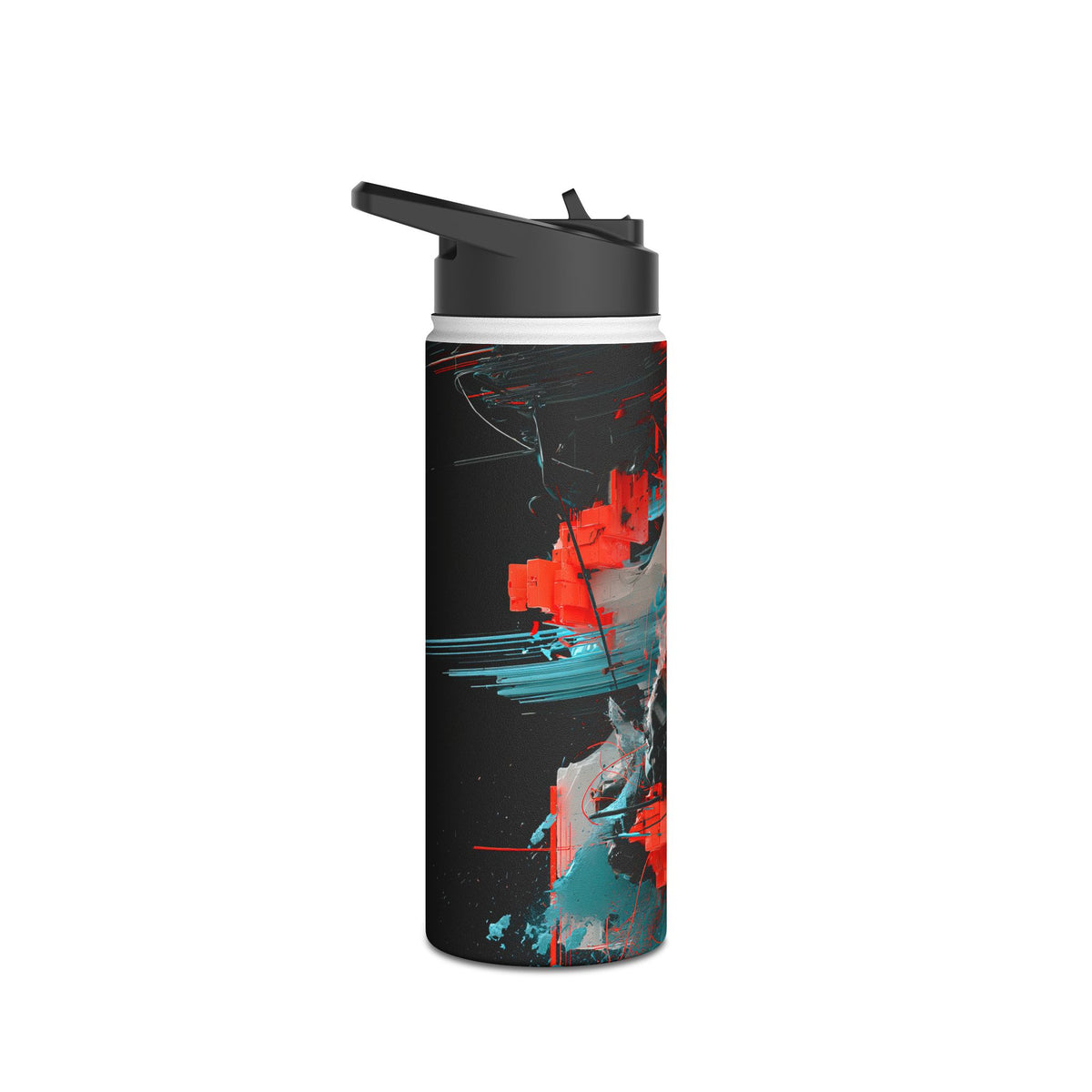 Fragmented Cyber Core · Insulated Water Bottle · Black