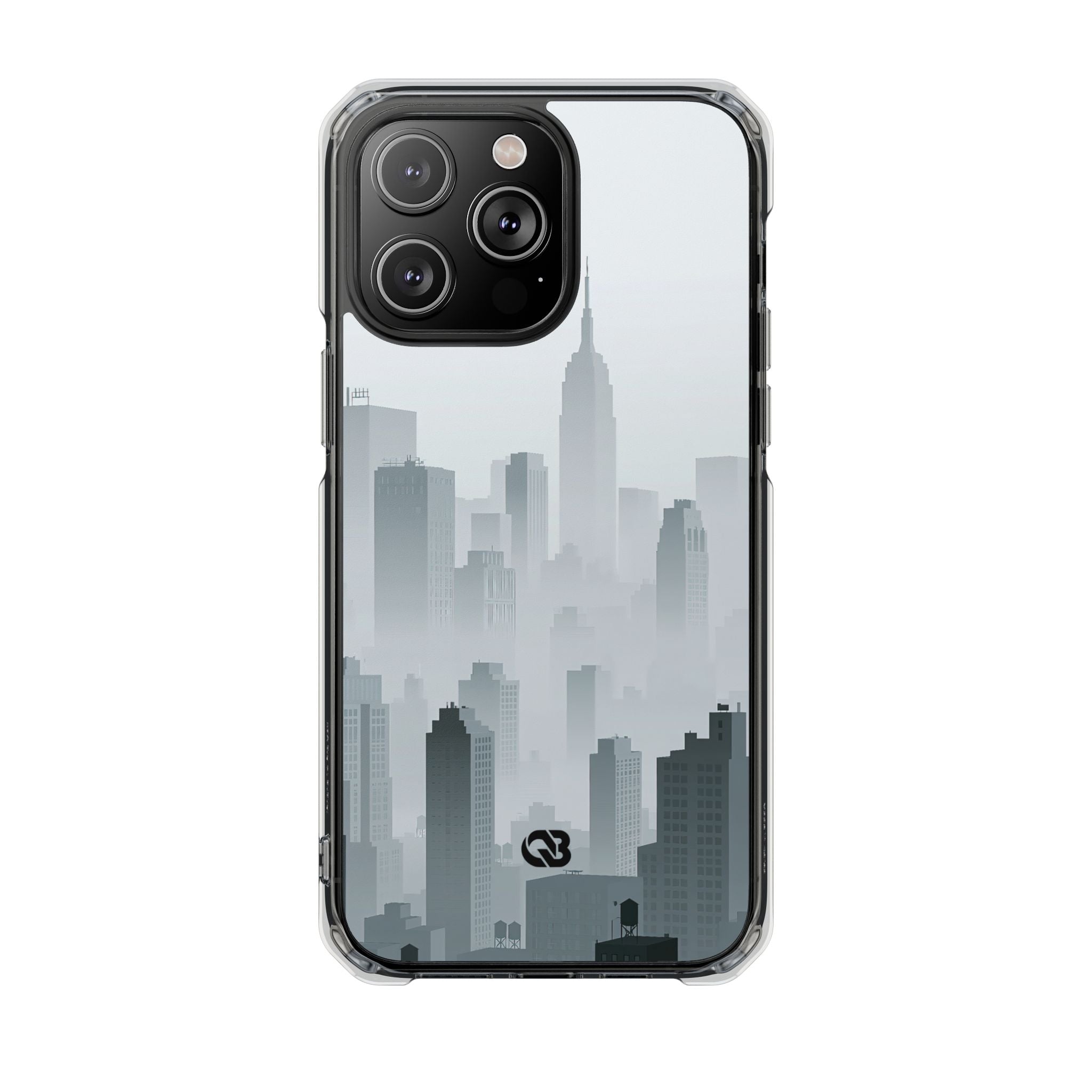 Grey Impact MagSafe Phone Case for iPhone - Steel Mist Skyline