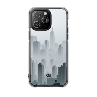 Grey Impact MagSafe Phone Case for iPhone - Steel Mist Skyline