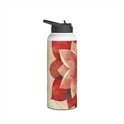 Crimson Bloom - Stainless Steel Water Bottle
