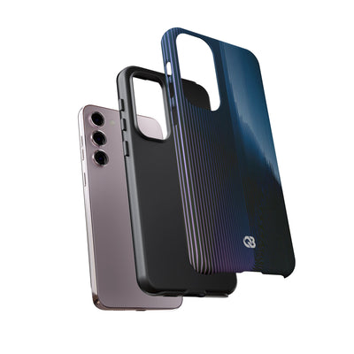 Blue Tough Phone Case for Samsung - Indigo Distortion Wave