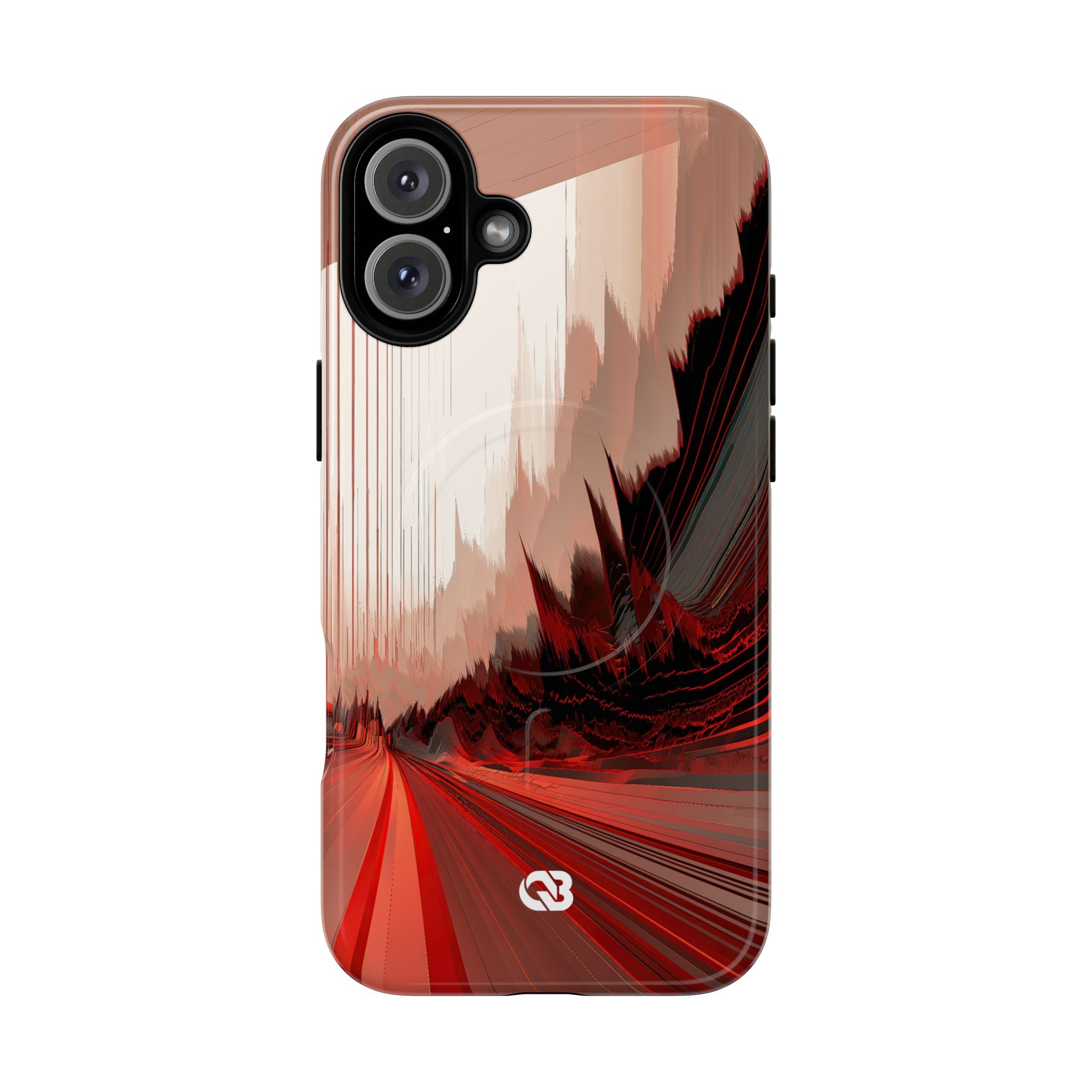 Red Tough 2.0 Magsafe Phone Case for iPhone - Crimson Pulse Horizon