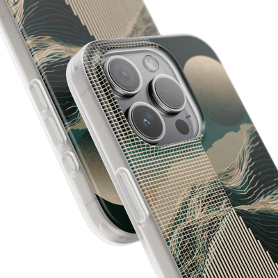 Green Lite Phone Case for iPhone - Lunar Moss Topography