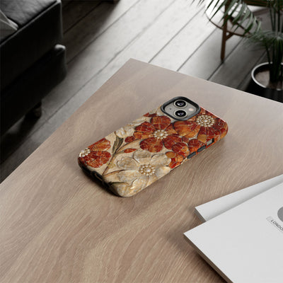 Carnelian Pearl Bloom · Tough Phone Case for iPhone · Orange