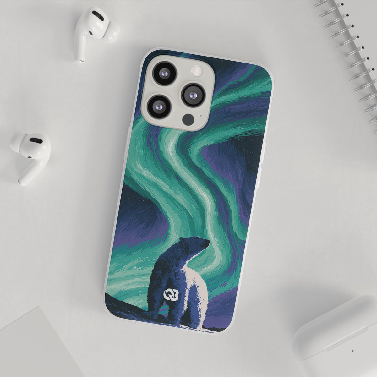 Arctic Aurora Bear · Lite Phone Case for iPhone ·  Teal