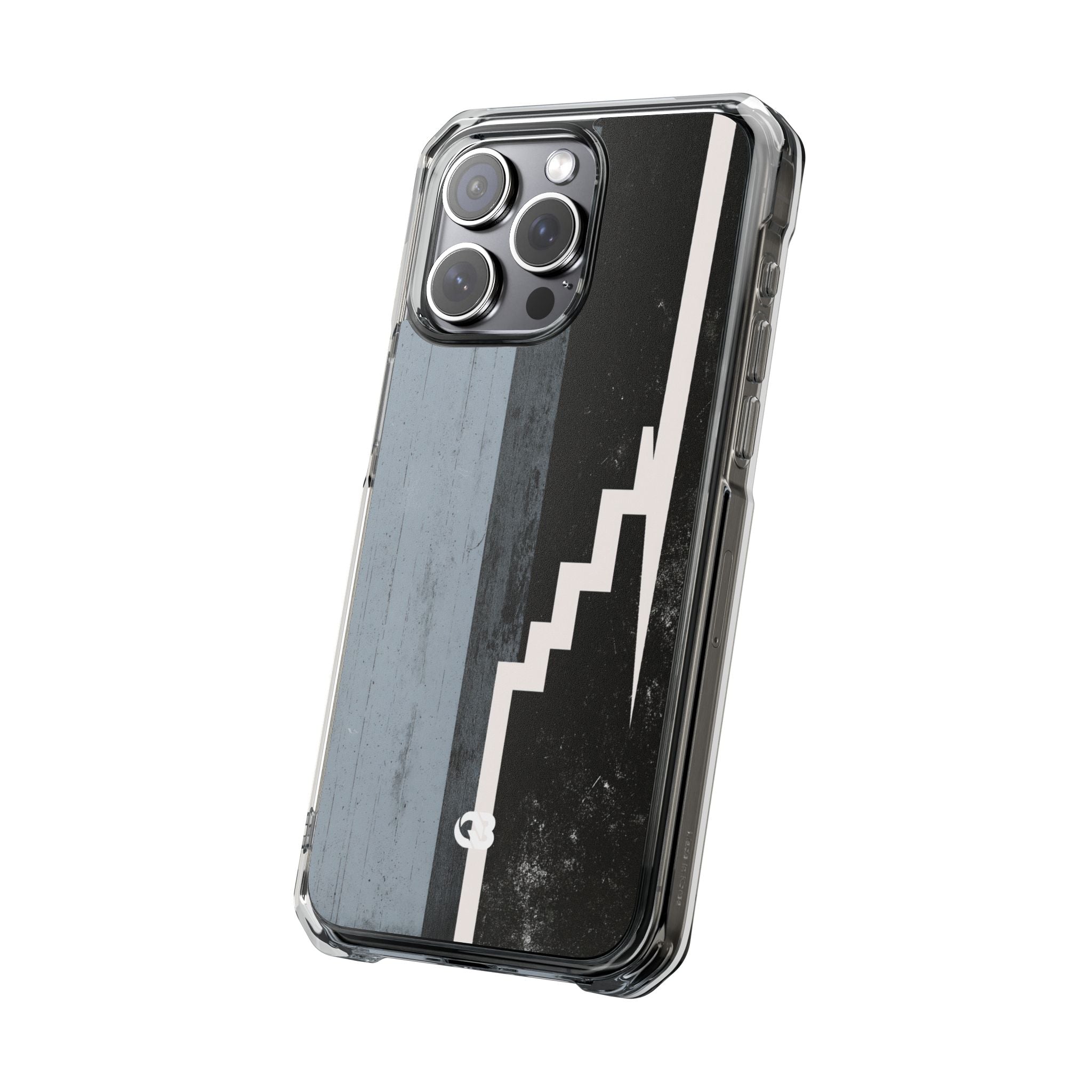 Grey Impact MagSafe Phone Case for iPhone - Industrial Concrete Void