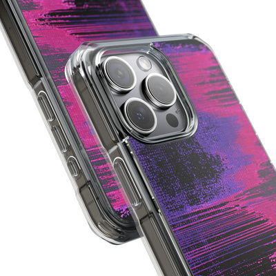 Neon Signal Shift · Clear Impact Magnetic Phone Case for iPhone · Purple