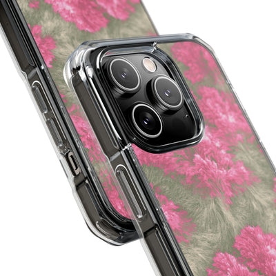Digital Blossom · Clear Impact Magnetic Phone Case for iPhone · Pink