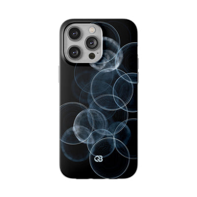 Blue Lite Phone Case for iPhone - Cyan Pulse Ripple