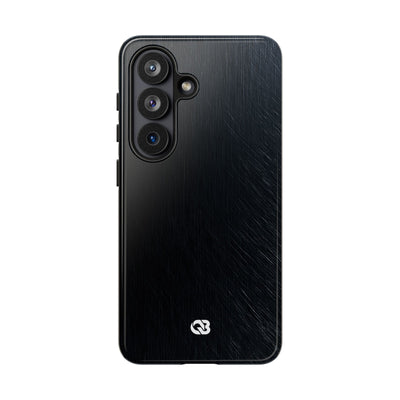 Black Tough Phone Case for Samsung - Midnight Brushed Grain