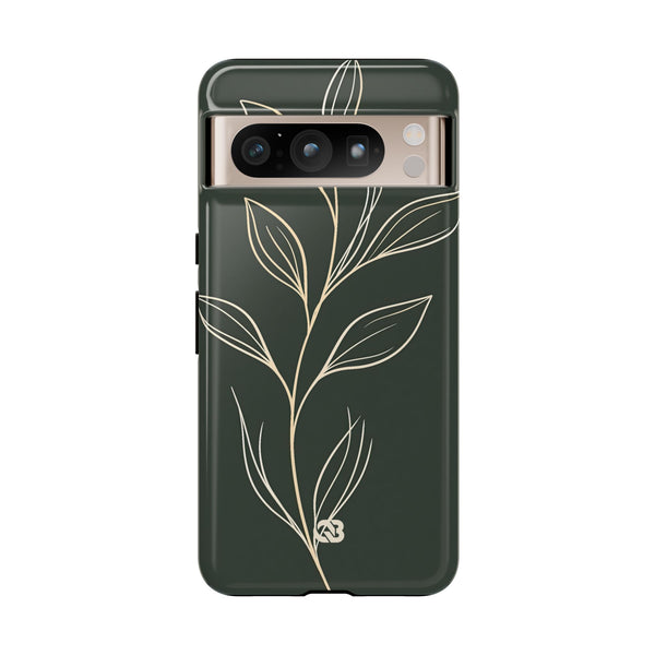 Minimal Botanical Stem · Tough Phone Case for Pixel ·  Green