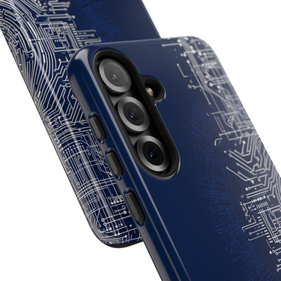 Blue Tough Phone Case for Samsung - Cobalt Circuit Logic