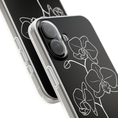 Black Lite Phone Case for iPhone - Noir Alabaster Orchid