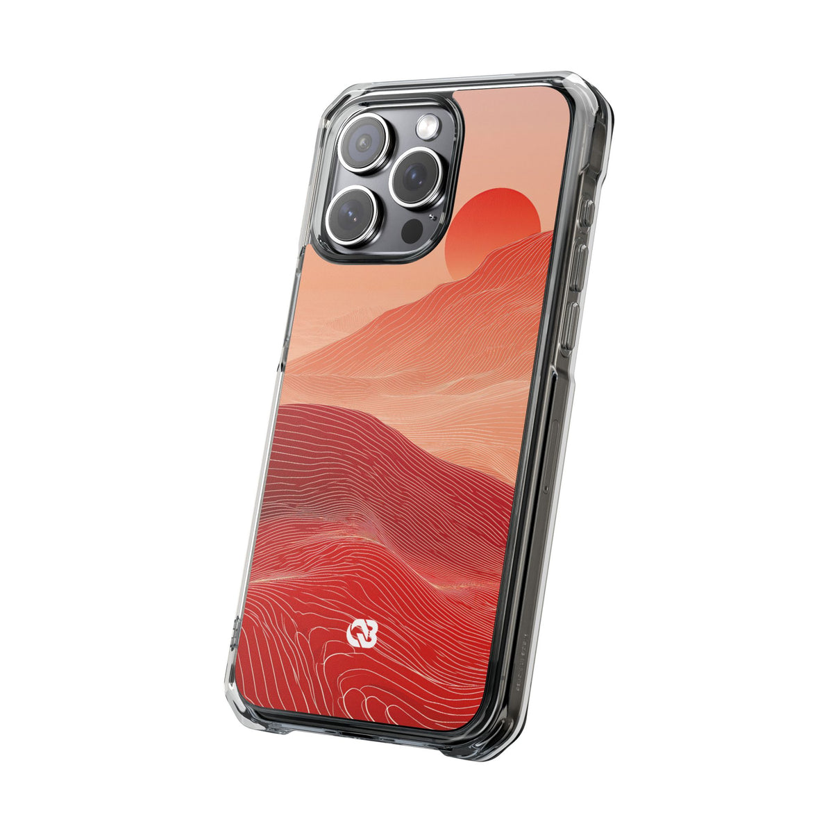 Crimson Dune Horizon · Clear Impact Magnetic Phone Case for iPhone · Red
