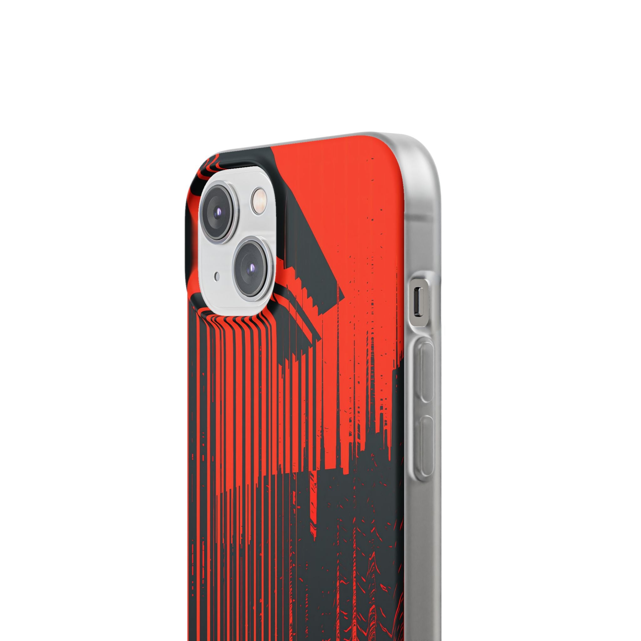 Red Lite Phone Case for iPhone - Crimson Brutalist Distortion