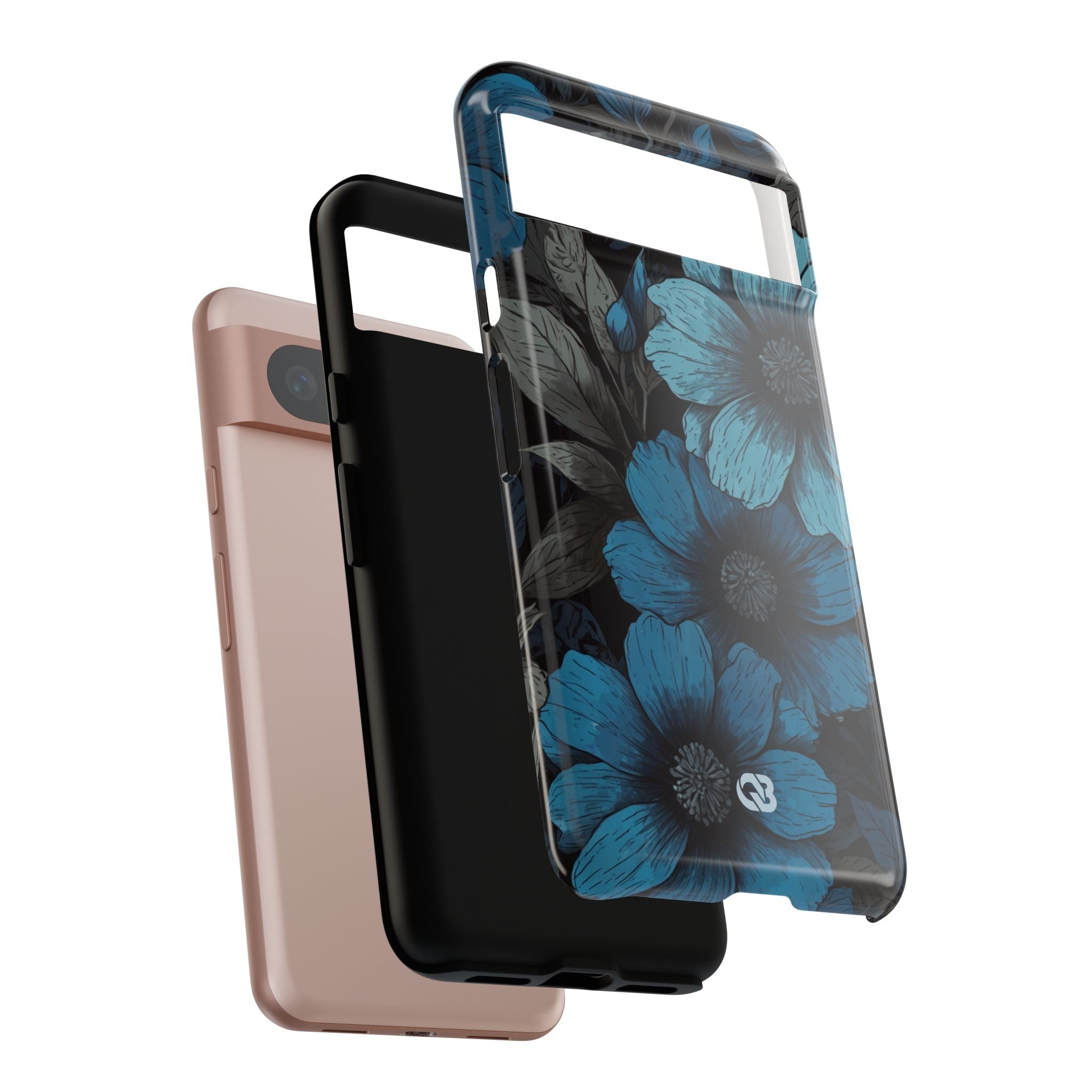 Obsidian Blue Petals · Tough Phone Case for Google Pixel