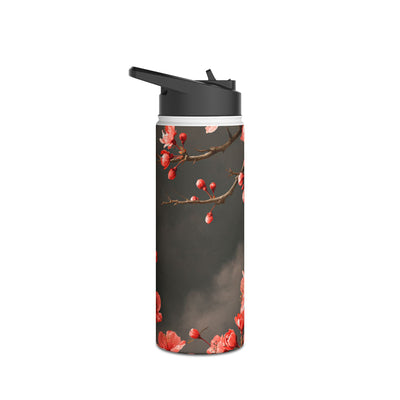 Dark Sakura Nocturne · Insulated Water Bottle · Black