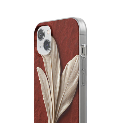 Carved Ivory Plume · Lite Phone Case for iPhone ·  Red