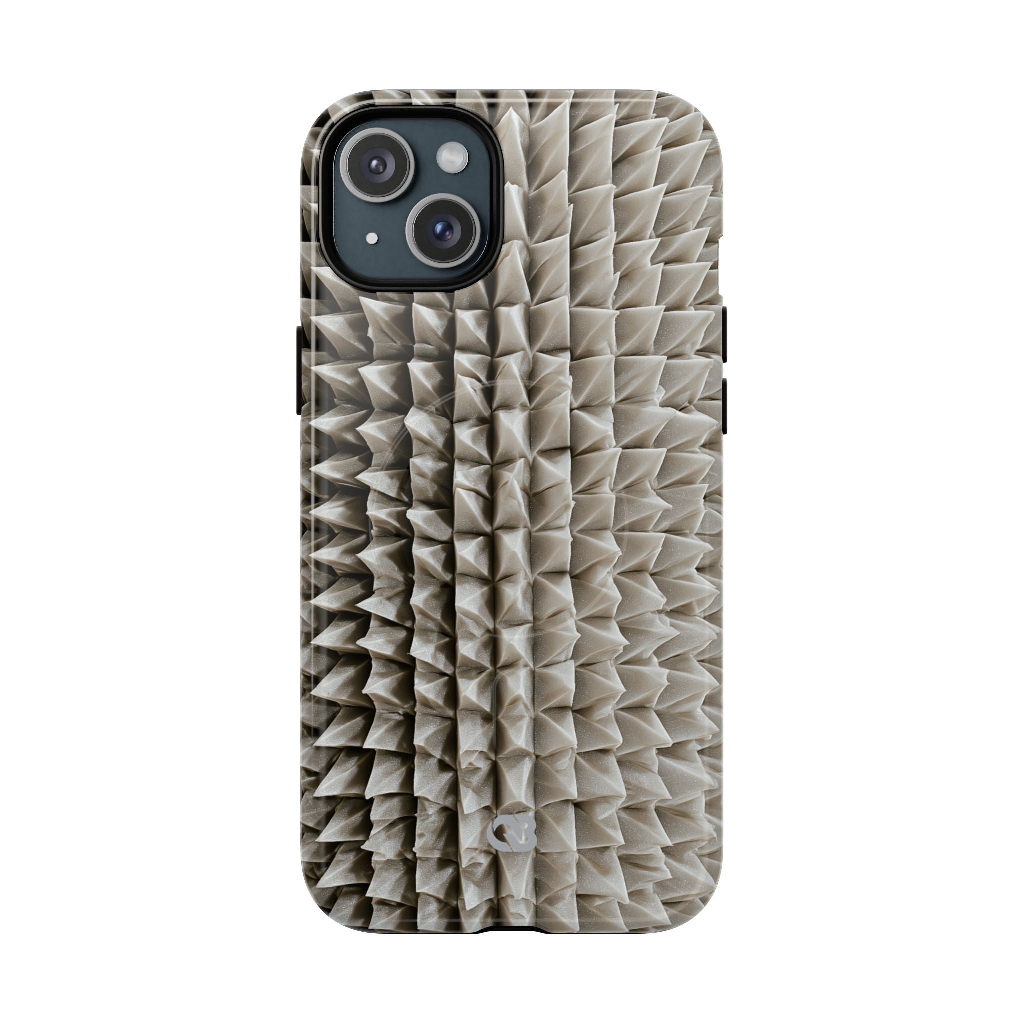 Beige Tough 2.0 Magsafe Phone Case for iPhone - Bone Spiked Grid