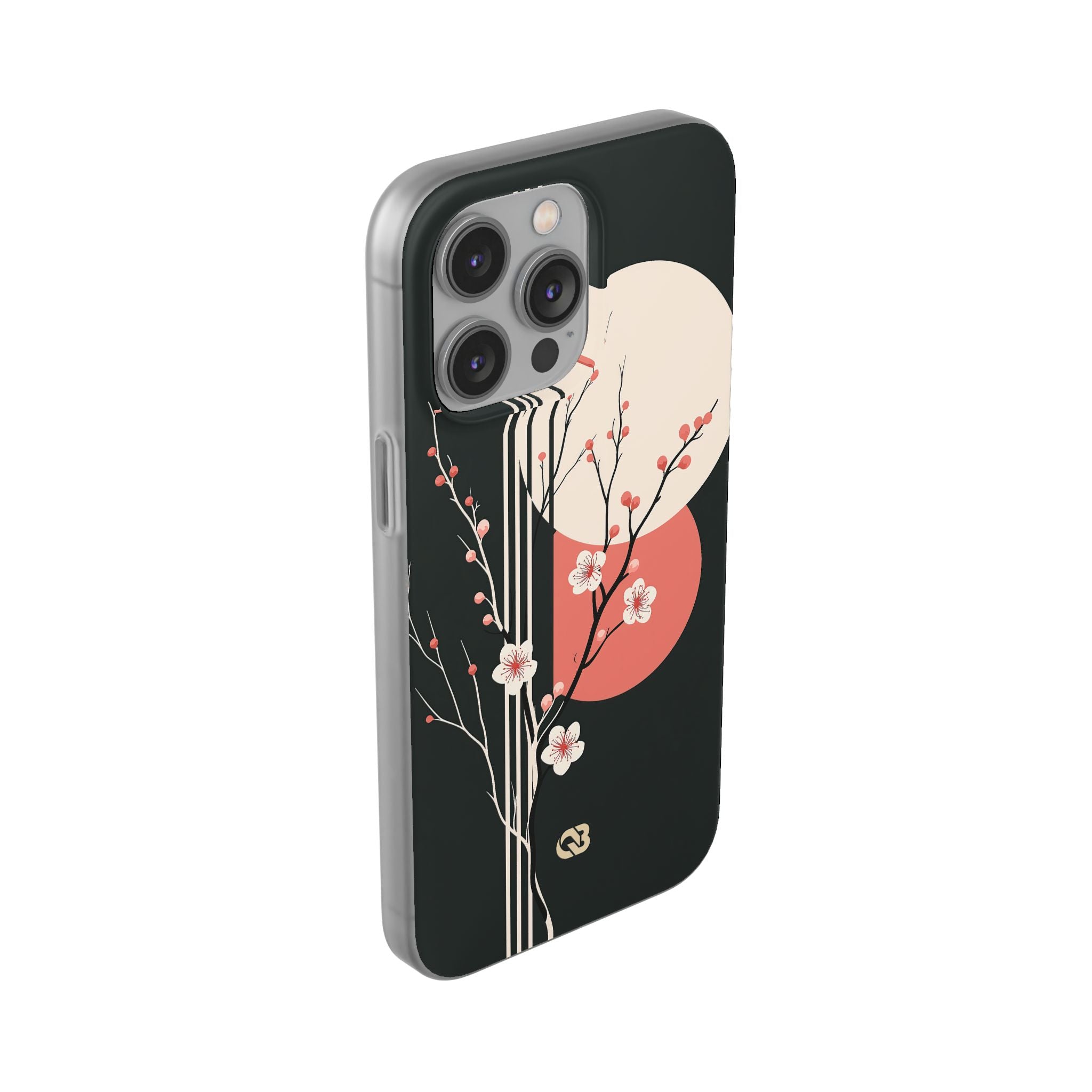 Black Lite Phone Case for iPhone - Kyoto Midnight Blossom