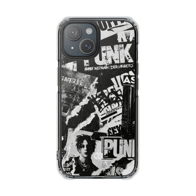 Underground Punk Collage · Clear Impact Magnetic Phone Case for iPhone · Black