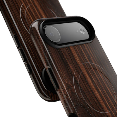 Brown Tough 2.0 Magsafe Phone Case for iPhone - Burnished Mahogany Grain