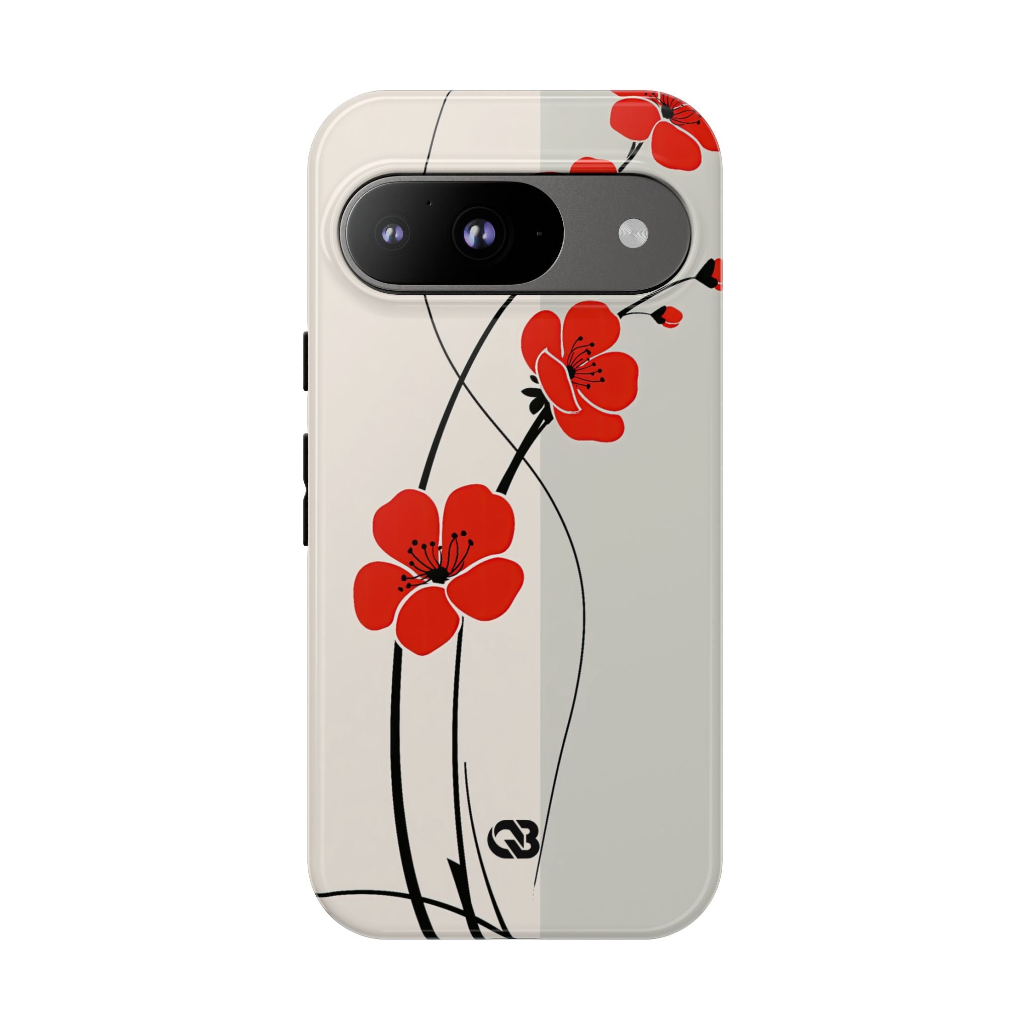 Red Tough Phone Case for Google Pixel -Crimson Plum Ink