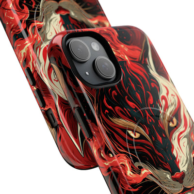 Crimson Kitsune Spirit · Tough 2.0 Magnetic Phone Case for iPhone · Red
