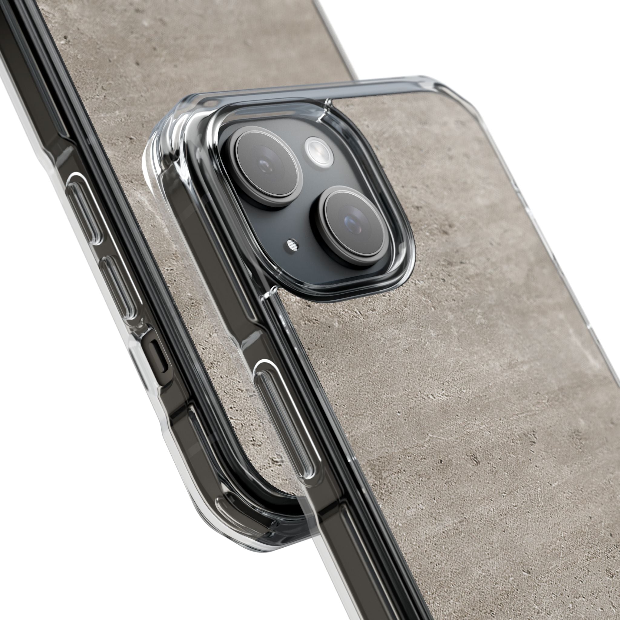 Grey Impact MagSafe Phone Case for iPhone - Brutalist Stone Grit
