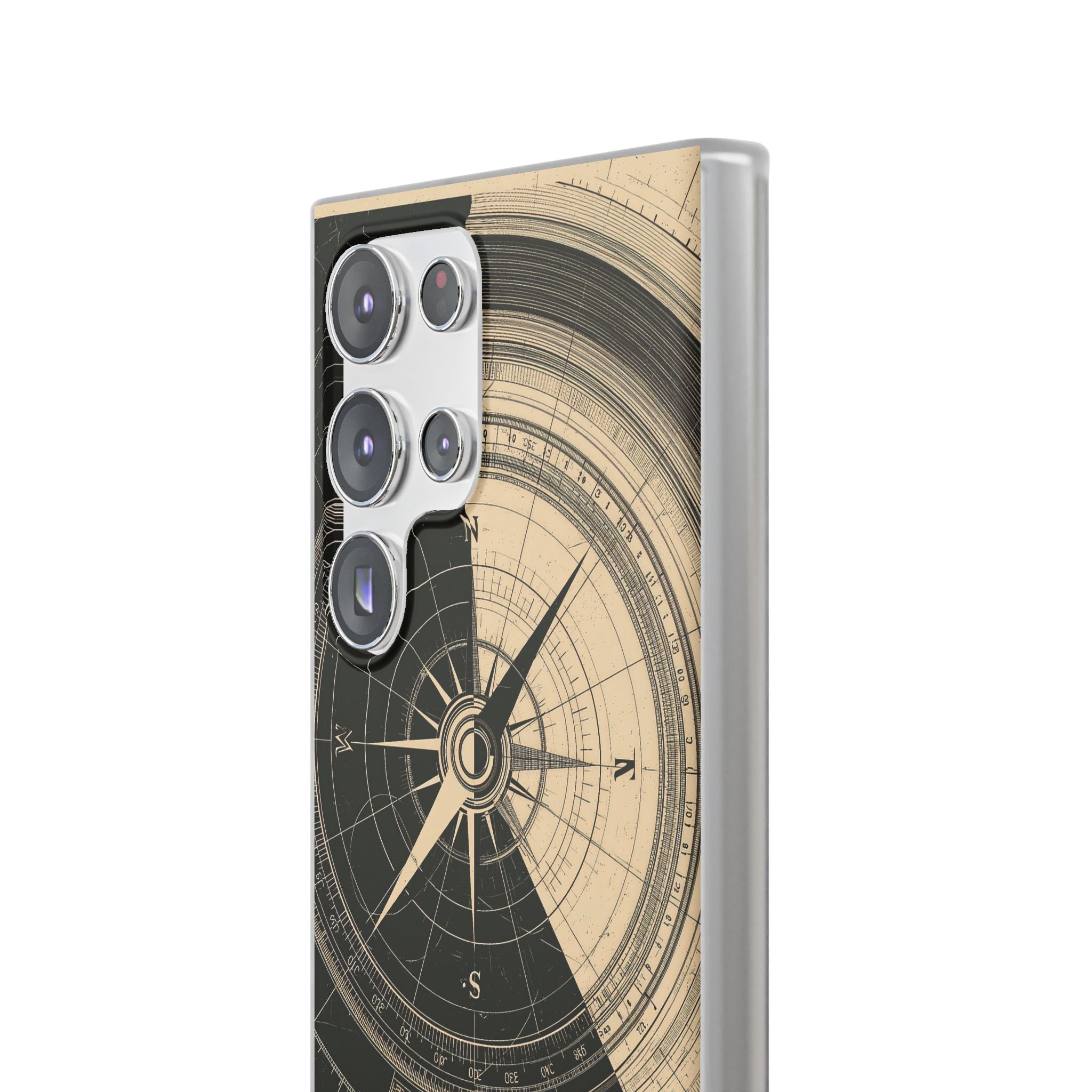Beige Lite Phone Case for Samsung - Obsidian Nautical Blueprint